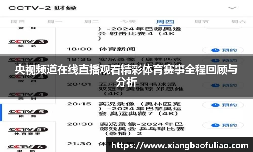 央视频道在线直播观看精彩体育赛事全程回顾与分析